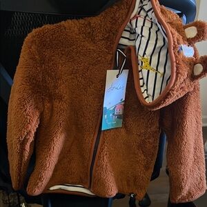 Joules Brown Kids Fleece Puffer Jacket